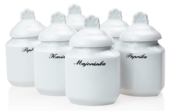 Souprava porcelánových kořenek z českého porcelánu