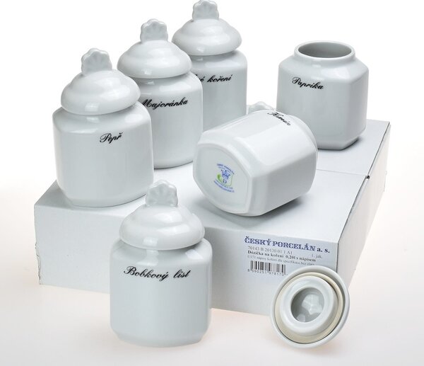 Souprava porcelánových kořenek z českého porcelánu