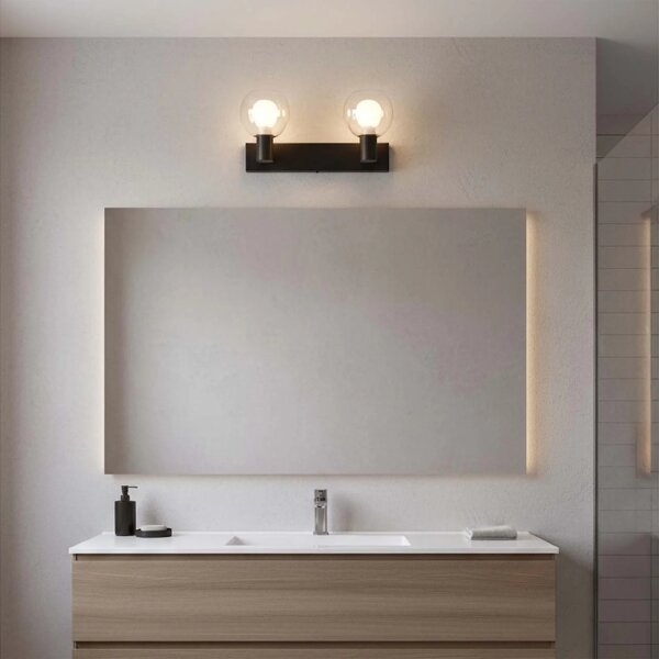 Koupelnové nástěnné svítidlo POLA 2xG9/5W/230V IP44 černá/čirá