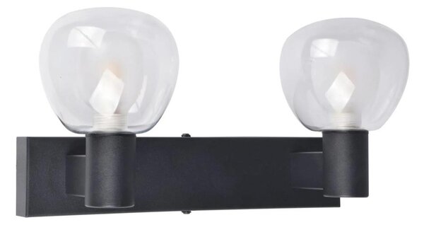 Koupelnové nástěnné svítidlo POLA 2xG9/5W/230V IP44 černá/čirá