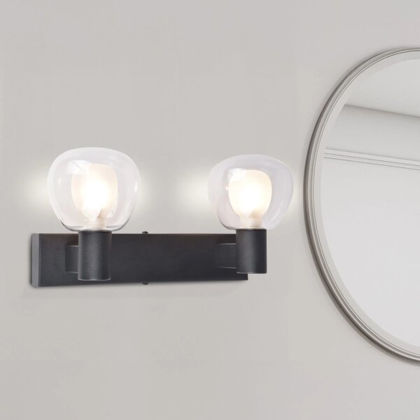 Koupelnové nástěnné svítidlo POLA 2xG9/5W/230V IP44 černá/čirá
