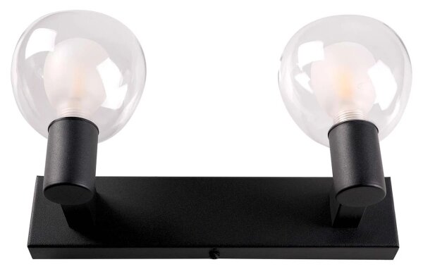 Koupelnové nástěnné svítidlo POLA 2xG9/5W/230V IP44 černá/čirá