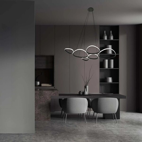 LED Lustr na lanku PETRA LED/58W/230V 4000K černá