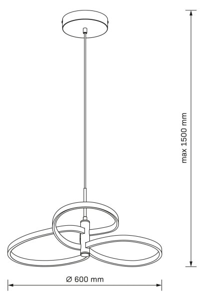 LED Lustr na lanku RIBBON LED/25W/230V 4000K černá
