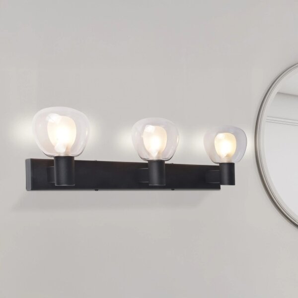 Koupelnové nástěnné svítidlo POLA 3xG9/5W/230V IP44 černá/čirá