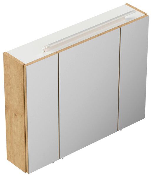 ZRCADLOVÁ SKŘÍŇKA, barvy dubu, 80/62/17 cm MID.YOU - Koupelnové série, Online Only