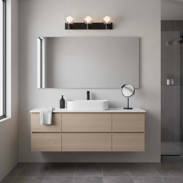 Koupelnové nástěnné svítidlo POLA 3xG9/5W/230V IP44 černá/čirá