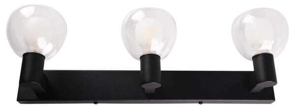 Koupelnové nástěnné svítidlo POLA 3xG9/5W/230V IP44 černá/čirá