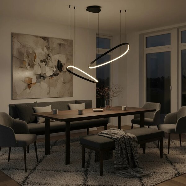 LED Lustr na lanku MICHELLE LED/48W/230V 4000K černá