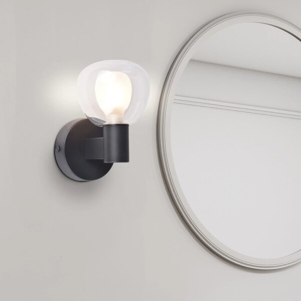 Koupelnové nástěnné svítidlo POLA 1xG9/5W/230V IP44 černá/čirá