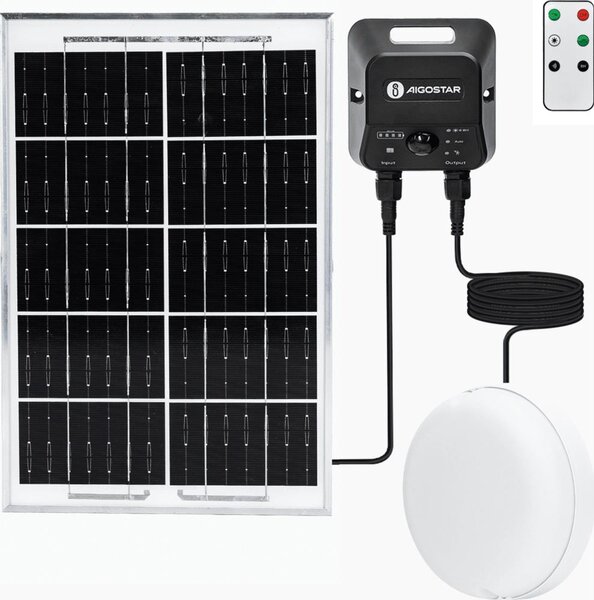 Aigostar - LED Solární stropní svítidlo se senzorem LED/3,7V 6000 mAh IP65 + DO