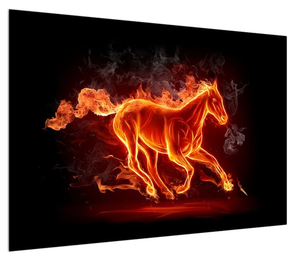 Obraz koně v ohni (100x70 cm)