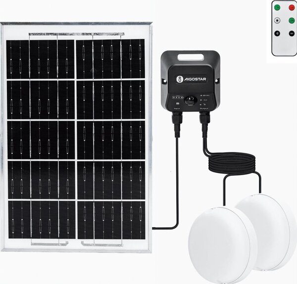 Aigostar - LED Solární stropní svítidlo 2xLED/35W/3,7V 6000 mAh IP65 + DO