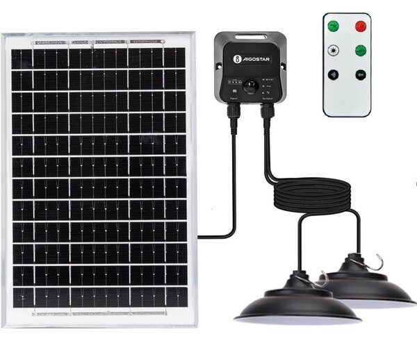 Aigostar - LED Solární lustr se senzorem 2xLED/35W/12V 6000mAh 6500K pr.15cm+DO