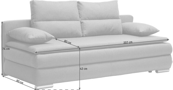 ROZKLÁDACÍ POHOVKA, textil, světle šedá Livetastic - Rozkládací pohovky, Online Only