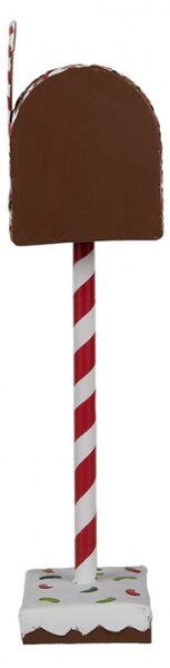Kovová vánoční dekorace perníčková poštovní schránka s nápisem Santa Mail – 14x8x37 cm