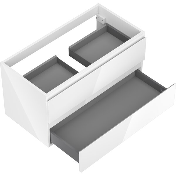 Mexen Orio, koupelnová skříňka 90 cm, 2 zásuvky, bílá lesklá, 91A10-09047-2-BFF00