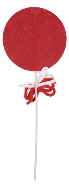Červeno-bílá vánoční dekorace velké kulaté lízátko Candy Cane s mašlí – 41 cm