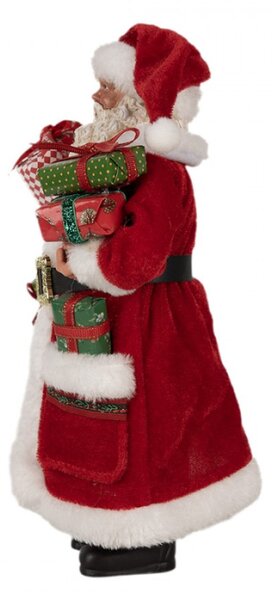 Vánoční postavička Santa Claus s kapsami plnými dárků – 27 cm