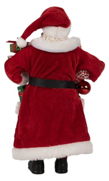 Vánoční postavička Santa Claus s kapsami plnými dárků – 27 cm