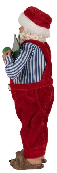 Vánoční postavička Santa Claus v červených kalhotách a papučích – 27 cm