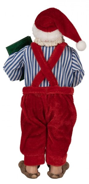 Vánoční postavička Santa Claus v červených kalhotách a papučích – 27 cm