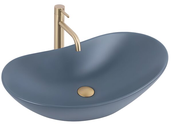 Rea Royal, umyvadlo na desku 615x355x155 mm, modrá matná, REA-U6373