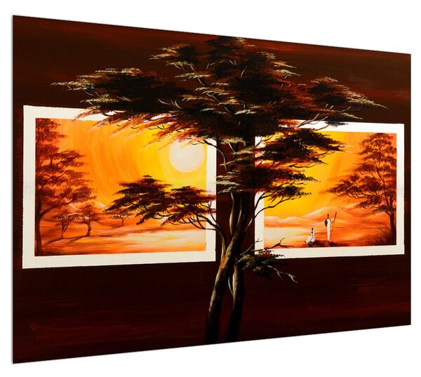 Obraz stromu v savaně (100x70 cm)