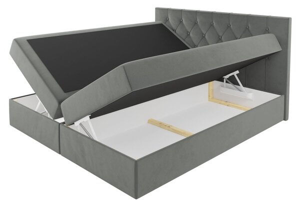 Postel boxspring TIBOR - 140x200, zelená + topper ZDARMA