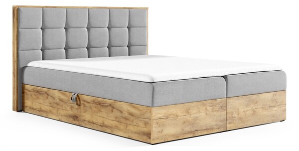 Boxspringová postel ALOIS 1 - 160x200, šedohnědá + topper ZDARMA