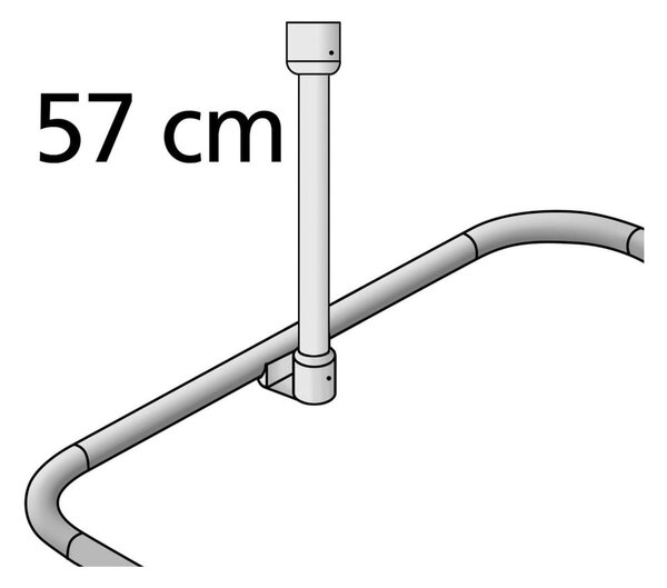Bílý držák na strop pro sprchový závěs 57 cm – Wenko