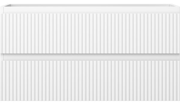 Mexen Rivel, koupelnová skříňka 90 cm, 2 zásuvky, drážkovaná, bílá matná, 91A20-09047-2-BFF01