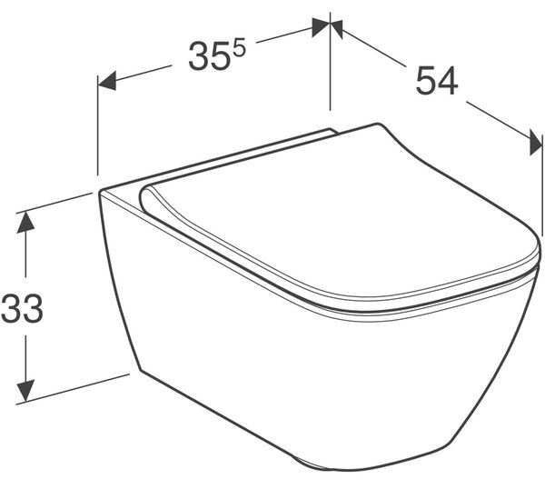 Geberit Smyle Square sada wc s mísou a sedátkem závěsná bez splachovacího kruhu bílá 500.683.00.2