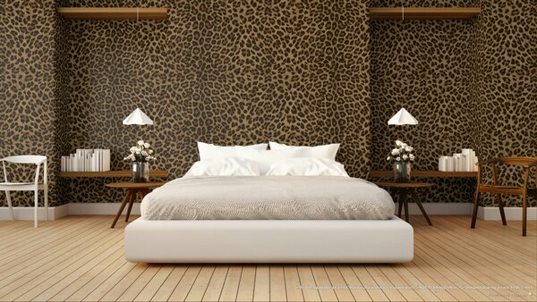 Vliesová tapeta na zeď, hnědá, zlatá, imitace leopardí kůže, Z81029, Philipp Plein 2, Zambaiti Parati