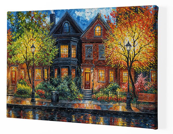 Obraz na plátně - Večerní odrazy Genku FeelHappy.cz Velikost obrazu (šířka x výška): 60 x 20 cm