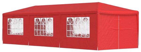 Party Stan 900 x 300 x 255 cm Červená PE a ocel