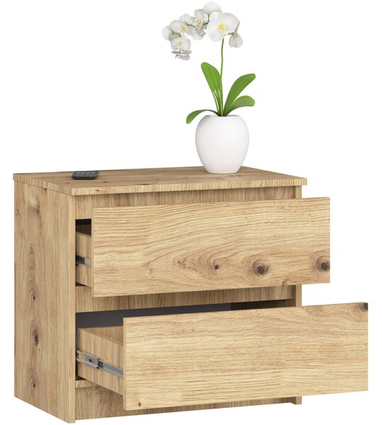 Ak furniture Komoda Kuba 60 cm - 2 šuplíky dub artisan