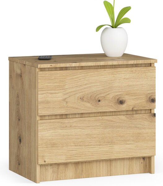 Ak furniture Komoda Kuba 60 cm - 2 šuplíky dub artisan
