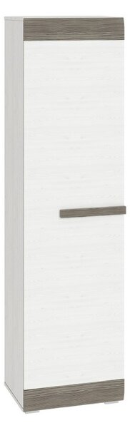 Úzká skříň ILKO - šířka 55 cm, bílá borovice / new grey