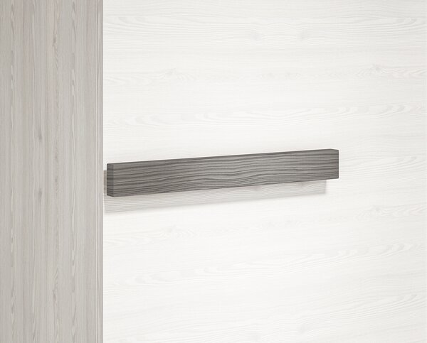 Úzká skříň ILKO - šířka 55 cm, bílá borovice / new grey