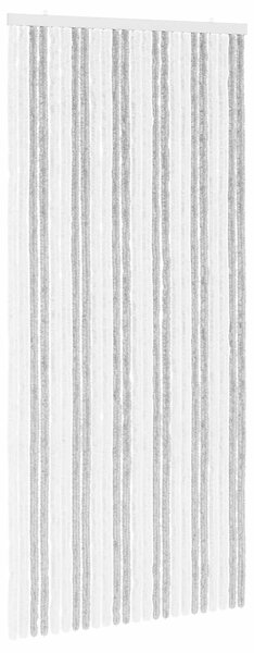 Záclona proti hmyzu Chenille Světle šedá a bílá 100 x 220 cm