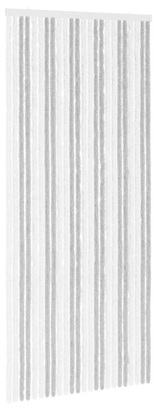 Záclona proti hmyzu Chenille Světle šedá a bílá 100 x 230 cm