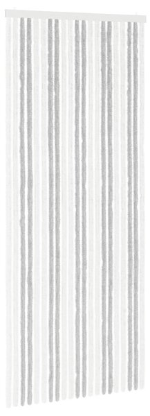 Záclona proti hmyzu Chenille Světle šedá a bílá 90 x 220 cm