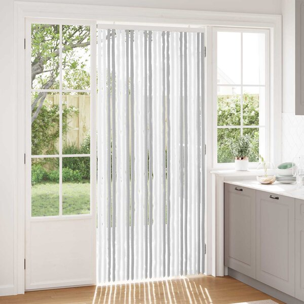 Záclona proti hmyzu Chenille Světle šedá a bílá 100 x 220 cm