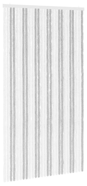 Záclona proti hmyzu Chenille Světle šedá a bílá 118 x 220 cm
