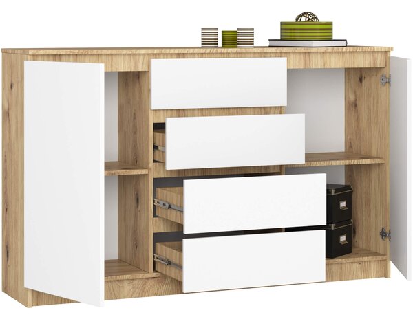 Ak furniture Komoda Inbia K 160 cm dub artisan/bílá