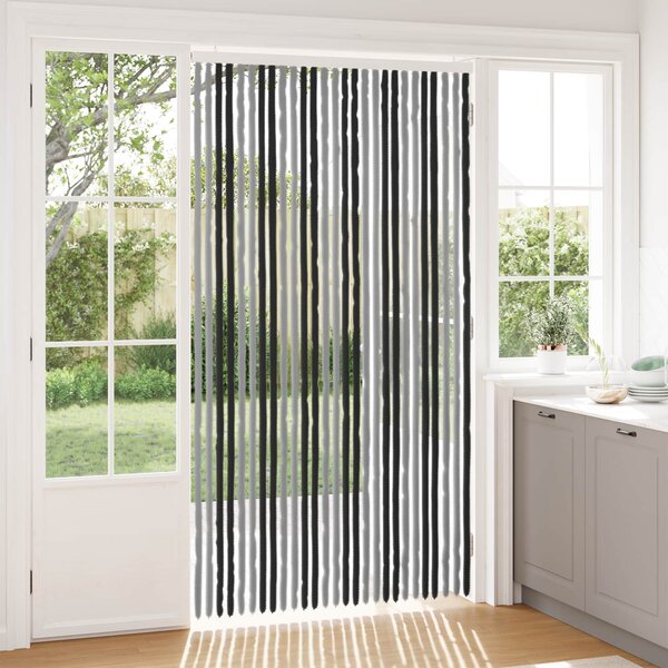 Záclona proti hmyzu Chenille Šedá a černá 118 x 220 cm 100% PP
