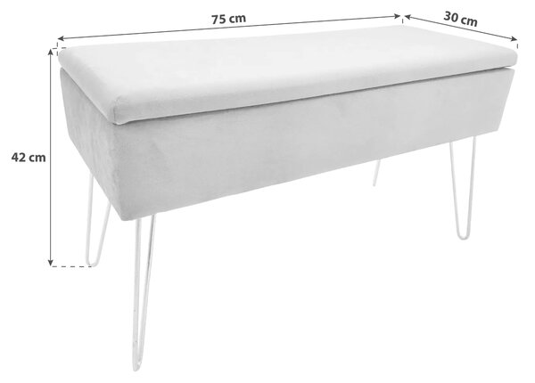 TRUHLOVÁ LAVICE, textil, 75/42/30 cm Echtwerk - Taburety, Online Only