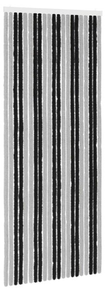 Záclona proti hmyzu Chenille Šedá a černá 90 x 220 cm 100% PP