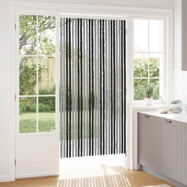 Záclona proti hmyzu Chenille Šedá a černá 100 x 200 cm 100% PP
